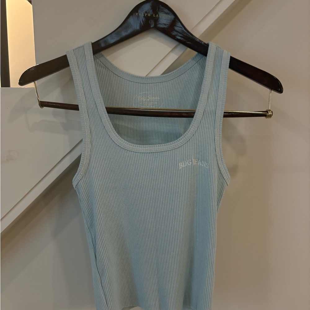 BDG Light Blue Ribbed Tank Top